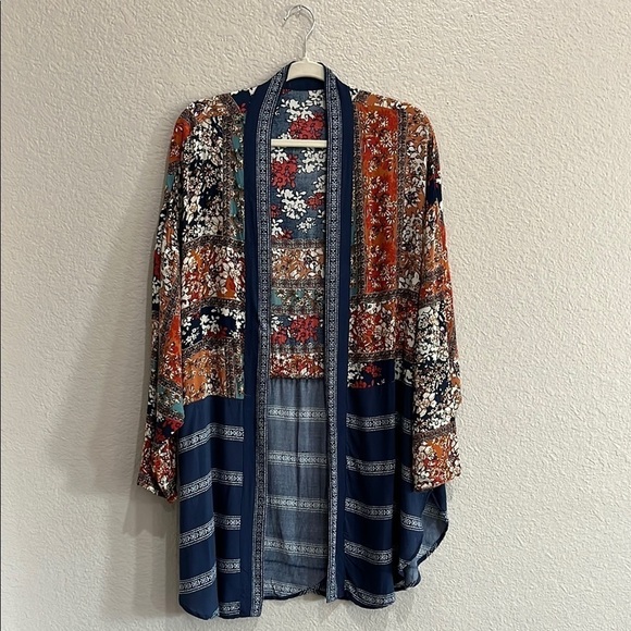 Chelsea & Violet Multicolor Mixed Media Cardigan Size XL tropical, bright - Picture 1 of 10